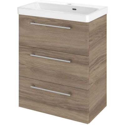 Sensea Mobile da bagno - Rovere naturale, da parete, 3 cassetti Sensea Mobile da bagno - Rovere naturale, da parete, 3 cassetti