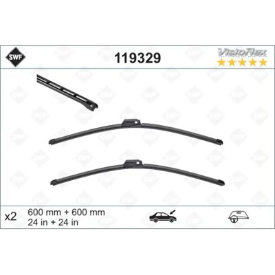 SWF 119329 Viskere til Bentley Continental - Forreste fladbladssæt SWF 119329 Viskere til Bentley Continental - Forreste fladbladssæt