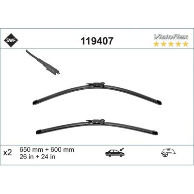 SWF Windscreen Wiper Blade - Front Flat Wiper with Spoiler SWF Windscreen Wiper Blade - Front Flat Wiper with Spoiler