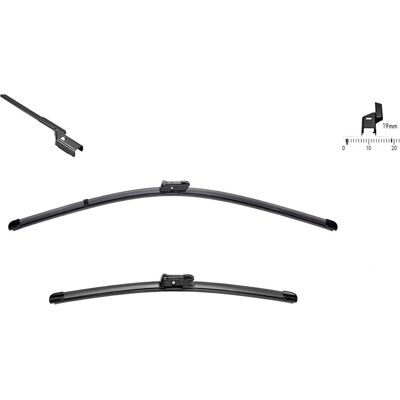 SWF Visioflex Viskerblad-Set - Fladt stribedesign, Spoiler, Venstrestyring SWF Visioflex Viskerblad-Set - Fladt stribedesign, Spoiler, Venstrestyring