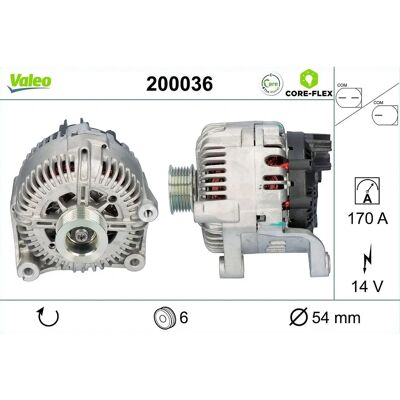 Alternador Valeo 200036 14V 170A para BMW - Alternator Alternador Valeo 200036 14V 170A para BMW - Alternator