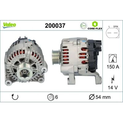 VALEO 200037 Alternateur - 14V, 150A, pour BMW, X3, Série 3, 6 Dents, Courroie en V VALEO 200037 Alternateur - 14V, 150A, pour BMW, X3, Série 3, 6 Dents, Courroie en V