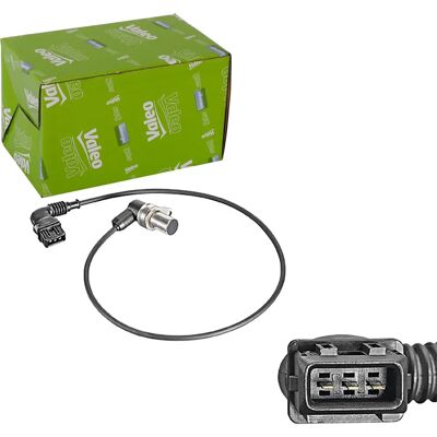Valeo Kurbelwellensensor - Induktiv, 3-polig, 12V, Abgewinkeltes Gehäuse Valeo Kurbelwellensensor - Induktiv, 3-polig, 12V, Abgewinkeltes Gehäuse