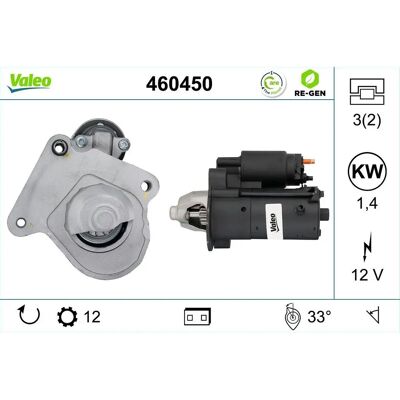 VALEO 460450 Käynnistyskaari - Oikea 12V 1.4kW L 33 VALEO 460450 Käynnistyskaari - Oikea 12V 1.4kW L 33