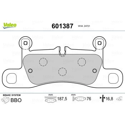 Valeo 7P0698451 Bakbromsklossar - Bromssystem Valeo 7P0698451 Bakbromsklossar - Bromssystem