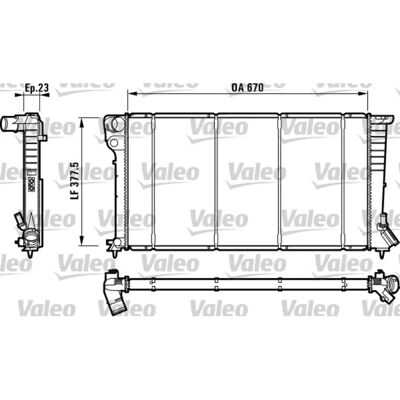 VALEO Radiator - Aluminium, 378x23x670mm, 3.16kg, För fordon VALEO Radiator - Aluminium, 378x23x670mm, 3.16kg, För fordon