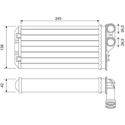 VALEO Hűtőcsere - Alumínium - 134mm - 245mm - 42mm - Fűtők VALEO Hűtőcsere - Alumínium - 134mm - 245mm - 42mm - Fűtők