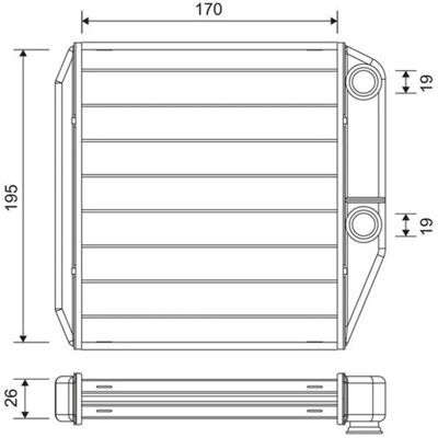 VALEO 811600 Varme systemets Radiator til FIAT VALEO 811600 Varme systemets Radiator til FIAT