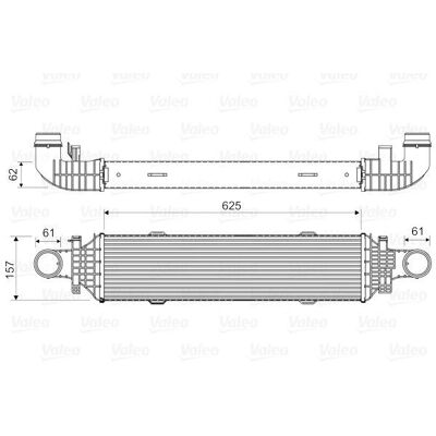 Valeo Intercooler - Luftkylning, 157mm bred, 62mm djup Valeo Intercooler - Luftkylning, 157mm bred, 62mm djup