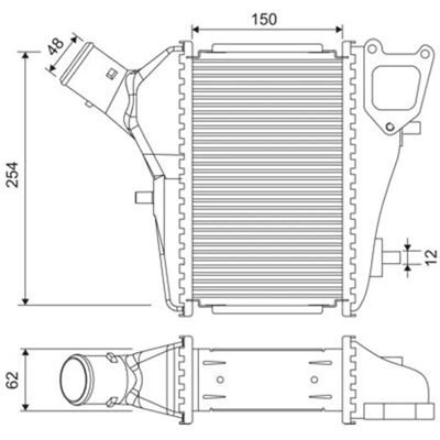 Aluminium intercooler Valeo Honda CR-V - Hög effektivitet Aluminium intercooler Valeo Honda CR-V - Hög effektivitet
