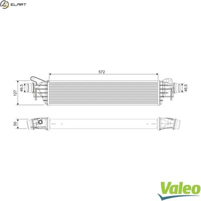VALEO 818697 Intercooler - Luft/Luft, Vatten/Luft, Aluminium VALEO 818697 Intercooler - Luft/Luft, Vatten/Luft, Aluminium