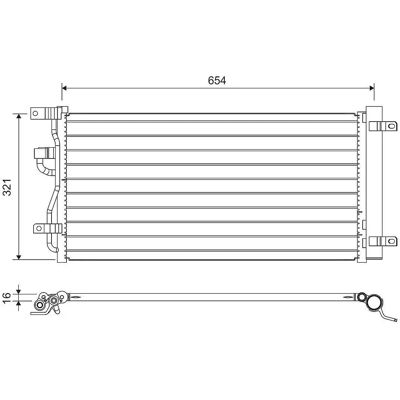Condensatore Clima VALEO 822702 - Alluminio - con Asciugatore Condensatore Clima VALEO 822702 - Alluminio - con Asciugatore