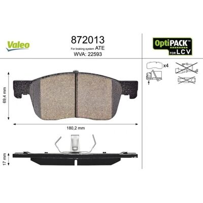 VALEO 872013 Μπροστινές τακάκια φρένων - Για δύσκολες συνθήκες VALEO 872013 Μπροστινές τακάκια φρένων - Για δύσκολες συνθήκες