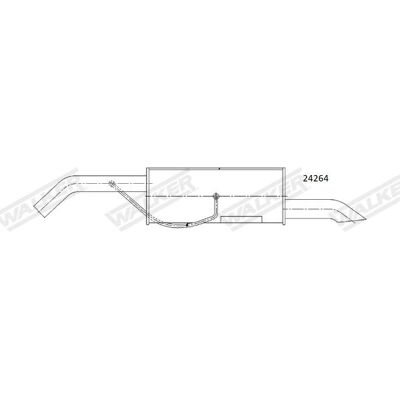 WALKER 25264 Silencioso de escape traseiro para Peugeot 3008 I WALKER 25264 Silencioso de escape traseiro para Peugeot 3008 I