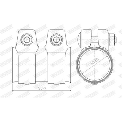 Conector de tubo de escape Walker para Peugeot 206, 308 II, BMW 1 Serie, Mercedes Sprinter - Conector de tubo de escape Conector de tubo de escape Walker para Peugeot 206, 308 II, BMW 1 Serie, Mercedes Sprinter - Conector de tubo de escape