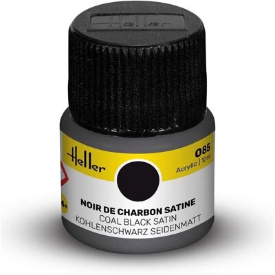 Peinture Acrylique Heller Noir Charbon - 0.5 fl.oz - Peinture pour maquettes - Publicité Peinture Acrylique Heller Noir Charbon - 0.5 fl.oz - Peinture pour maquettes - Publicité