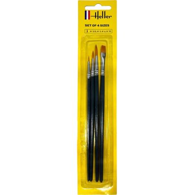 Ensemble de Pinceaux Heller pour Modèles - Tailles 3/0, 3, 6, 10 - Publicité Ensemble de Pinceaux Heller pour Modèles - Tailles 3/0, 3, 6, 10 - Publicité