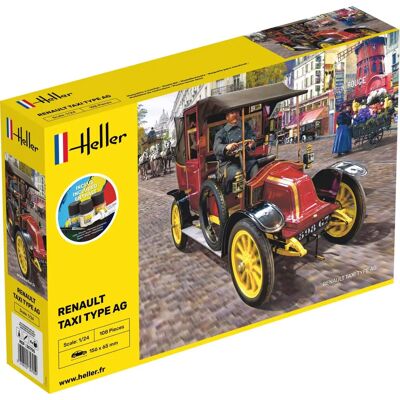 Kit de modèle Heller STARTER KIT Renault Taxi Type AG 1/24 - Maquette de voiture - Hell35705 - Publicité Kit de modèle Heller STARTER KIT Renault Taxi Type AG 1/24 - Maquette de voiture - Hell35705 - Publicité