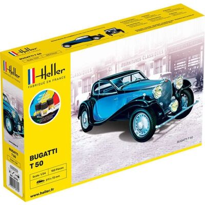 Kit de Modèle Heller 1:24 - Bugatti T.50 - Publicité Kit de Modèle Heller 1:24 - Bugatti T.50 - Publicité