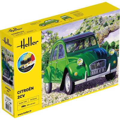 Maquette Heller Citroen 2CV - Échelle 1:24 - Kit de voiture - Publicité Maquette Heller Citroen 2CV - Échelle 1:24 - Kit de voiture - Publicité