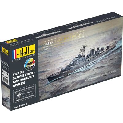 Maquette Heller Victor Schoelcher - Commandant Riviere 1:400 Maquette de bateau - Publicité Maquette Heller Victor Schoelcher - Commandant Riviere 1:400 Maquette de bateau - Publicité