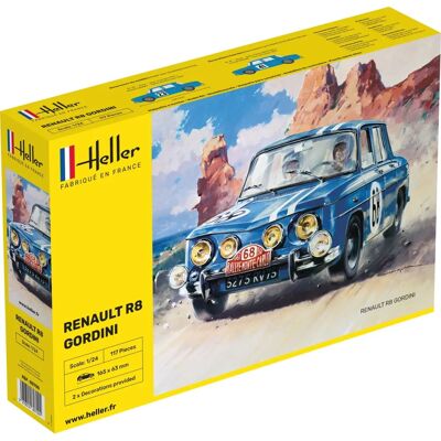 Heller Renault R8 Gordini Modelauto - Schaal 1:24 - 117 Onderdelen Heller Renault R8 Gordini Modelauto - Schaal 1:24 - 117 Onderdelen