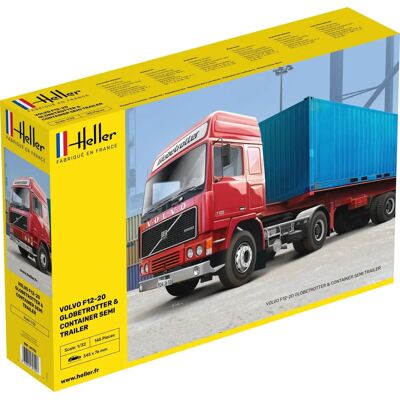Heller Model Kit Volvo F12-20 Globe Trotter & Container Semi Trailer - Vrachtwagen model Heller Model Kit Volvo F12-20 Globe Trotter & Container Semi Trailer - Vrachtwagen model
