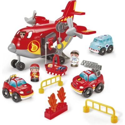 Ecoiffier Ecobrick Avión de Bomberos con 4 Figuras y 3 Vehículos Ecoiffier Ecobrick Avión de Bomberos con 4 Figuras y 3 Vehículos
