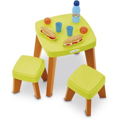 Zestaw piknikowy dla dzieci Ecoiffier z 2 taboretami Zestaw piknikowy dla dzieci Ecoiffier z 2 taboretami