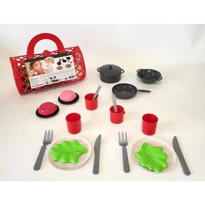Ecoiffier 100% Juego de té de chef en bolsa, 22 piezas Multi colores Ecoiffier 100% Juego de té de chef en bolsa, 22 piezas Multi colores