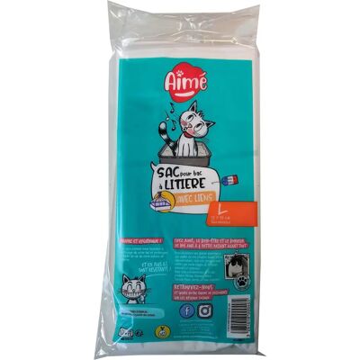 AIMÉ Sac à Litière pour Chat - 55x39 cm - Étanche, Poignées Refermables - Accessoire pour Bac à Litière - Publicité AIMÉ Sac à Litière pour Chat - 55x39 cm - Étanche, Poignées Refermables - Accessoire pour Bac à Litière - Publicité