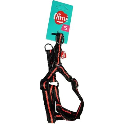 Harnais en Nylon Yago - Taille S 45-55cm - Noir et Orange - Petit Chien - Publicité Harnais en Nylon Yago - Taille S 45-55cm - Noir et Orange - Petit Chien - Publicité