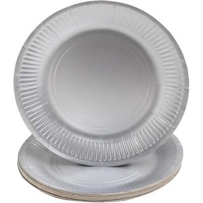 PRONAPPE 79311I Einweg Teller - Rund 23 cm - Silber PRONAPPE 79311I Einweg Teller - Rund 23 cm - Silber