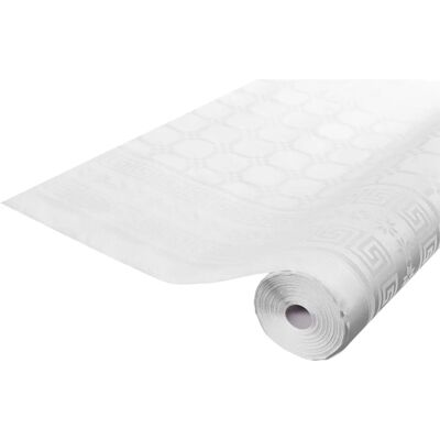 Nappe blanche en papier damassé - 100m x 1,18m - Élégante et jetable Nappe blanche en papier damassé - 100m x 1,18m - Élégante et jetable