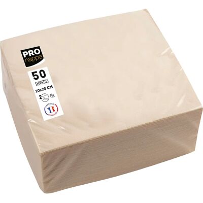 Serviettes cocktail PRONAPPE Ivoire - 50 pièces Micro-gaufré, 2 plis, 20x20 cm - Publicité Serviettes cocktail PRONAPPE Ivoire - 50 pièces Micro-gaufré, 2 plis, 20x20 cm - Publicité