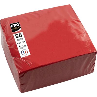 PRONAPPE Mikrogeprägte Cocktailservietten - 50 stk - Rot PRONAPPE Mikrogeprägte Cocktailservietten - 50 stk - Rot