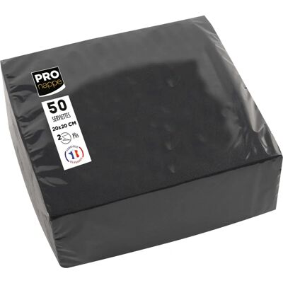 PRONAPPE 20x20cm Mikroprägierte Cocktailservietten - Packung 50/10 - Schwarz PRONAPPE 20x20cm Mikroprägierte Cocktailservietten - Packung 50/10 - Schwarz