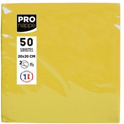 PRONAPPE SV622024I - Mikrogeprägte Papierservietten - Gelb - 50 Stück PRONAPPE SV622024I - Mikrogeprägte Papierservietten - Gelb - 50 Stück