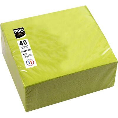 PRONAPPE 38x38cm Mikropräglade Servetter - Grön Kiwi - Set om 30 PRONAPPE 38x38cm Mikropräglade Servetter - Grön Kiwi - Set om 30