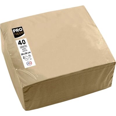 PRONAPPE 38x38cm Mikrofalten 2-lagige Servietten - Ficelle - Perfekt für Partys PRONAPPE 38x38cm Mikrofalten 2-lagige Servietten - Ficelle - Perfekt für Partys