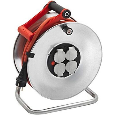 Enrrollador de cable Brennenstuhl 40m IP44 Acero galvanizado francés Enrrollador de cable Brennenstuhl 40m IP44 Acero galvanizado francés
