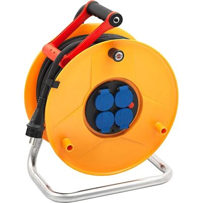 Bobina de cable Brennenstuhl 40m con asa - IP44 - 4 enchufes Bobina de cable Brennenstuhl 40m con asa - IP44 - 4 enchufes