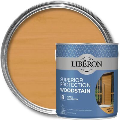 Liberon - Superior Protection 8 Year Woodstain Light Oak Satin - 2.5 Litre - Woodstain Liberon - Superior Protection 8 Year Woodstain Light Oak Satin - 2.5 Litre - Woodstain