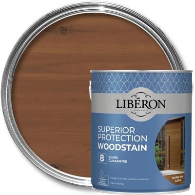Liberon - Superior Protection 8 Year Woodstain Dark Oak Satin Liberon - Superior Protection 8 Year Woodstain Dark Oak Satin