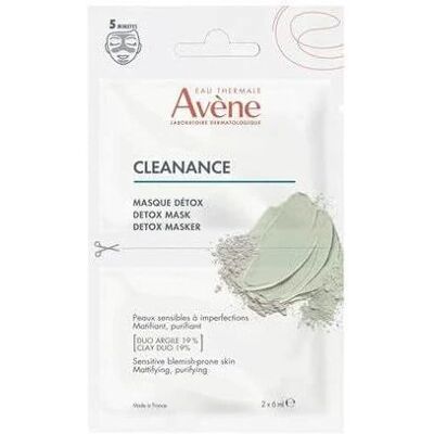 Avène Cleanance Detox-Maske - Für empfindliche Haut, reinigt, mattiert, reduziert Unreinheiten - 2 x 6 ml Avène Cleanance Detox-Maske - Für empfindliche Haut, reinigt, mattiert, reduziert Unreinheiten - 2 x 6 ml
