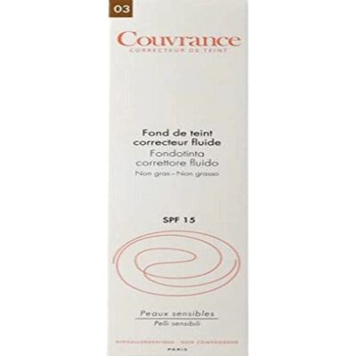 Avène Couvrance Corrective Fluid Foundation - Sand - Sensitive Skin SPF 20 Avène Couvrance Corrective Fluid Foundation - Sand - Sensitive Skin SPF 20
