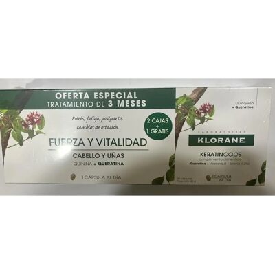 Klorane Keratincaps Cápsulas contra la caída del cabello 3x30 Klorane Keratincaps Cápsulas contra la caída del cabello 3x30