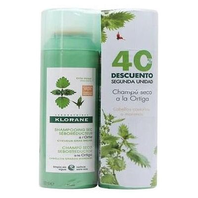 Champú Seco Seborregulador de Ortiga de Klorane - Cabello Graso - Marrón - Pack 2 Champú Seco Seborregulador de Ortiga de Klorane - Cabello Graso - Marrón - Pack 2