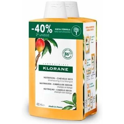 Klorane Champú Nutritivo de Mango Duo - Cabello Seco - 2 x 400ml Klorane Champú Nutritivo de Mango Duo - Cabello Seco - 2 x 400ml
