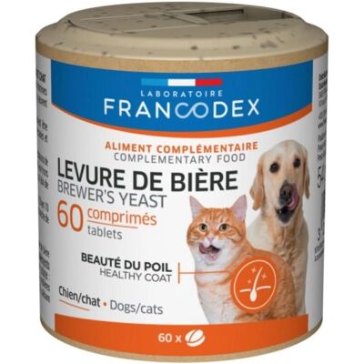 Francodex Levure de Bière pour Chiens et Chats - 60 Comprimés - Publicité Francodex Levure de Bière pour Chiens et Chats - 60 Comprimés - Publicité